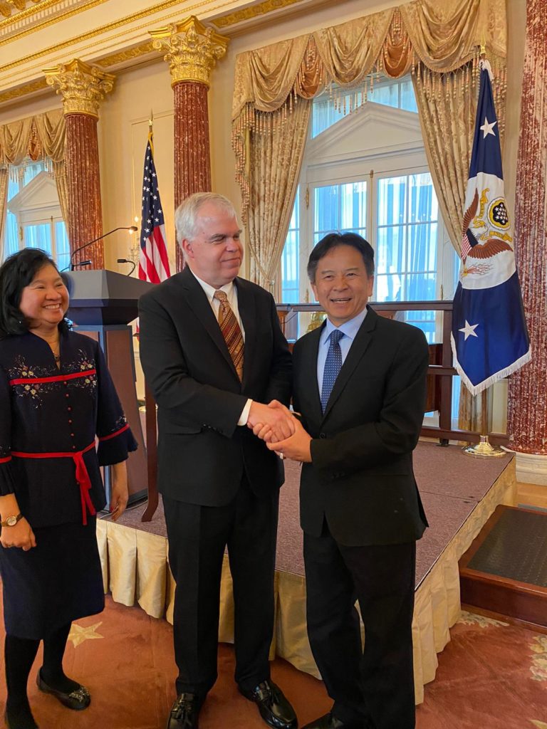 H.E. Ambassador Khamphan Anlavan congratulated H.E. Peter M. Hamond appointed as new US Ambassador to Laos